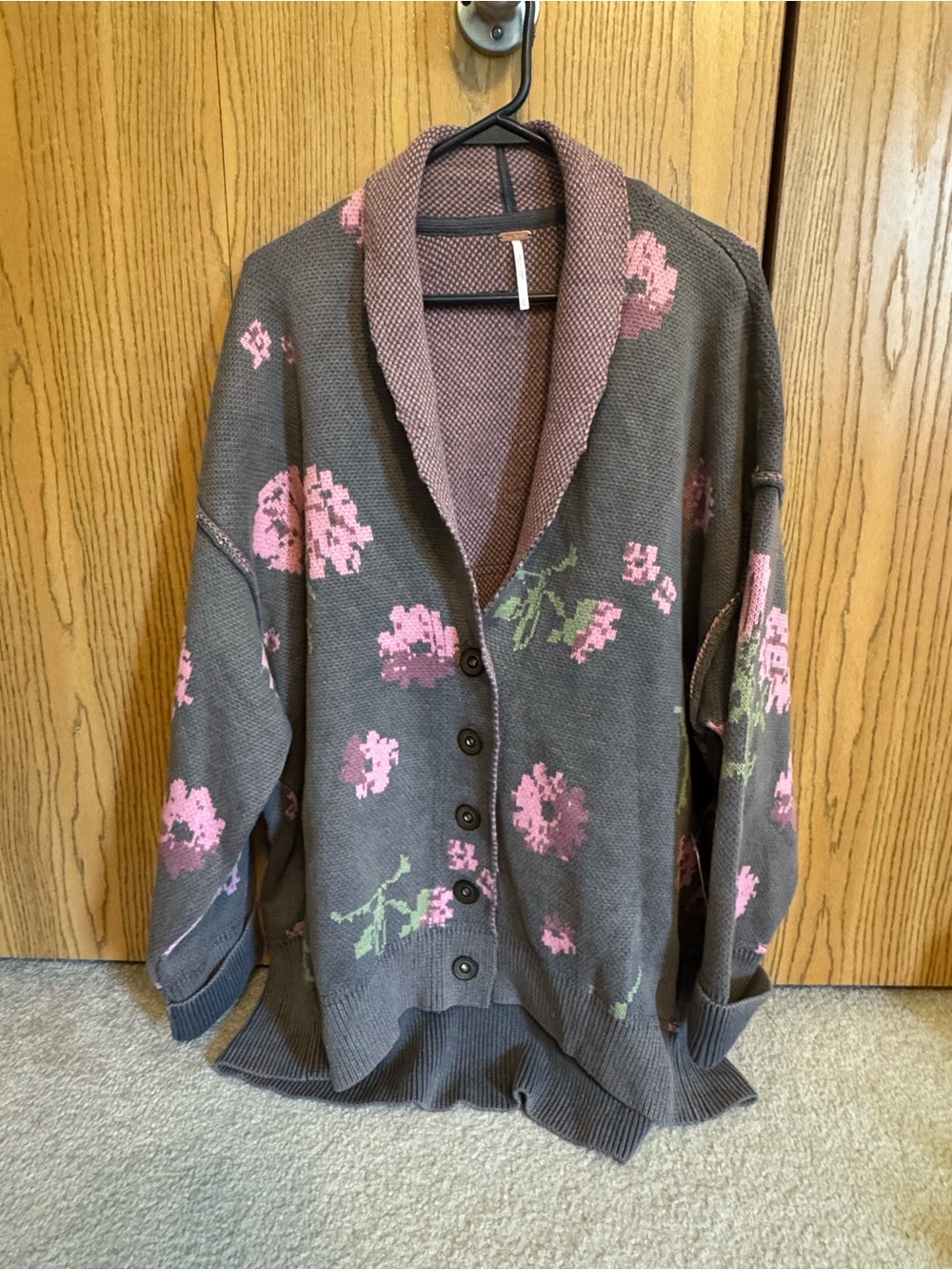 Free People Chamomile Pattern Longline Cotton Cardigan